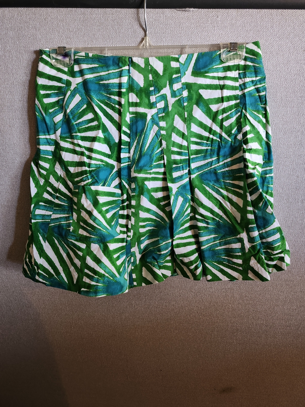 Diane Von Furstenberg Green & White Tropical Print Skirt